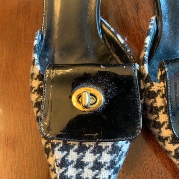 Coach Shoes Coach Houndstooth Heel Mule Pumps Gold Buckle 8 Poshmark
